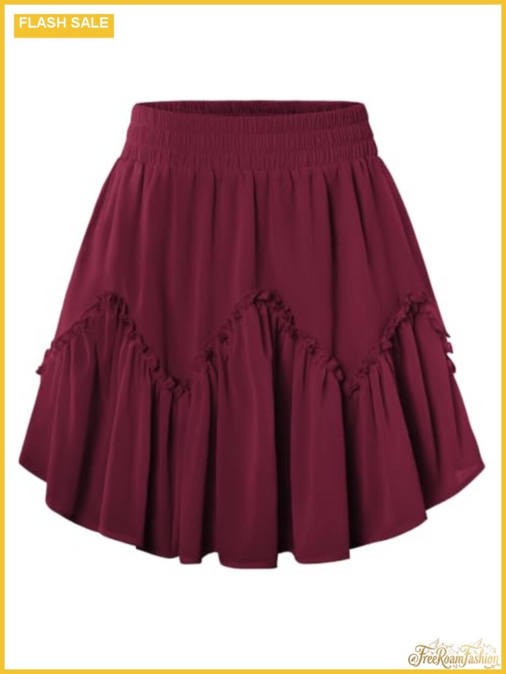 Womens Mini Skirt with Pockets Chiffon Ruffled Renaissance Pirate